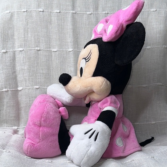 Disney Minnie Mouse 21" Large Plush Cuddle Pink & White Polka Dot Dress, Bow GUC - Picture 3 of 16